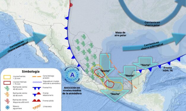 Esta noche el Gobierno de Tuxpan recomienda a la población tomar precauciones por las lluvias que estará generando el Frente Frío 16