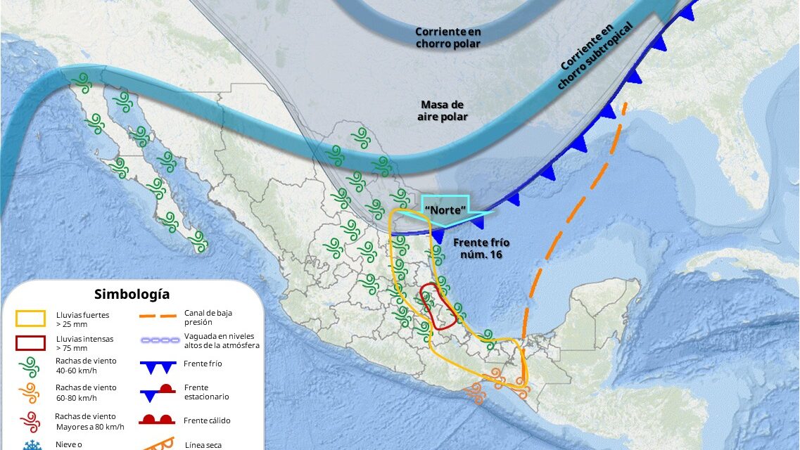 Gobierno de Tuxpan recomienda precaución por las lluvias y evento de “Norte” por el paso del Frente Frío 16