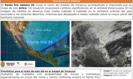 Tuxpan en Alerta Gris en fase de Acción por el arribo del Frío 25 la tarde de este lunes 29 de diciembre.