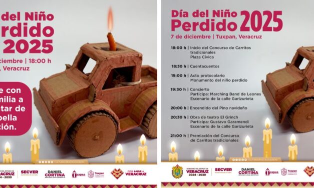 Participa en las actividades por el Día del Niño Perdido en Tuxpan