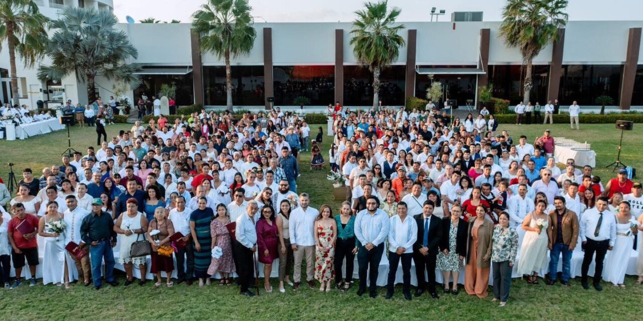 Tuxpan celebra la unión y la certeza: 157 parejas dan un paso firme en “Matrimonios 2026”